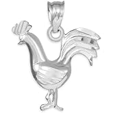 Claddagh Gold 925 Sterling Silver Perfectly Polished Rooster Charm Pendant