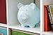 Pearhead Ceramic Piggy Bank, Nursery Decor, Holiday Present, Savings Coin Bank For Kids, Blue