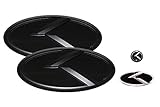 3D K Logo Emblem Black & Black Edition Set 4pc Front + Rear + Steering Wheel + Mini Sticker (Fit: KIA 2017+ All New Sportage QL)