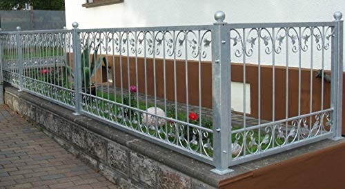 Schmiedeeisen Zaun Zäune Eisen Gartenzaun Metall Monaco-Z60/200 Feuer Verzinkt Zaunelement gerade 60 cm hoch 200 cm lang – Bild 8