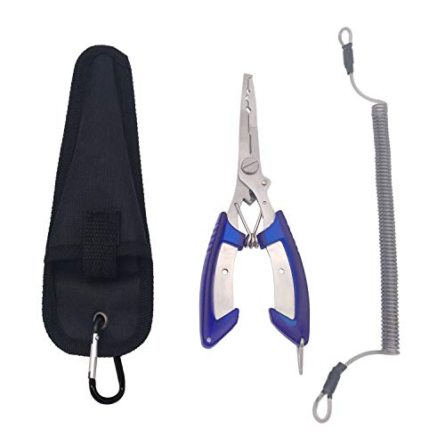 SunMine Fishing Pliers Stainless Steel Hook Remover Braid Cutters with Sheath and Lanyard for Fresh Water and Saltwater - Thumbnail 6