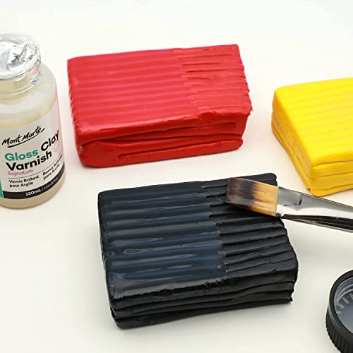 Mont Marte Clay Varnish Gloss Signature 4.05oz (120ml) Clay Sculpture Sealant, Glossy Clay