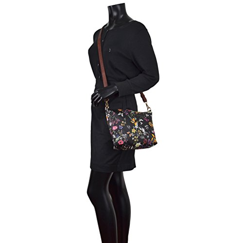 Women Handbag 3 Pieces Set Leather Shoulder Bag Satchel Purse 3 in 1 Simple Design Black Floral/Coffee
