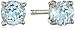 Amazon Collection Sterling Silver Round Blue Topaz Earrings