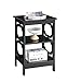 Convenience Concepts Omega End Table with Shelves, Black