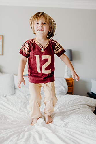FAST ASLEEP NCAA Florida State Seminoles Boys Toddler/Junior Football Uniform Pajamas, Size 6T, Maroon/Gold - Thumbnail 6