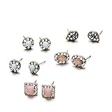 I Love You Girls Diamante Geo Small Rhinestone Stud Earrings Set by Onnea