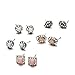 Onnea I Love You Girls Diamante Geo Small Rhinestone Stud Earrings Set