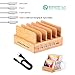 Bamboo Charging Station,USB Charging Station Dock 5- Port OthoKing Charging Stand Organizer Multiple Charger Station & Desktop Docking Station Compatible with Smartphone,Tablets,Samsung Galaxy