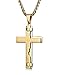 CIUNOFOR Gold Tone Cross Necklace for Men Boys Prayer Stainless Steel Pendant Necklace 24 and 30 Inches