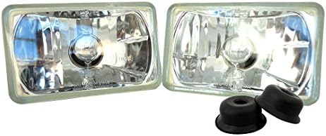 GENSSI 4x6 Headlights Uses H4 Bulbs Non-Sealed H4651 H4652 H4656 H4666 (Pack of 2)