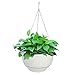 Vencer Set of 2 Hanging Planter Imitation Ceramic Plastic Flowerpot 11.8 inch Water Permeable Type,Round Shape,VF-040
