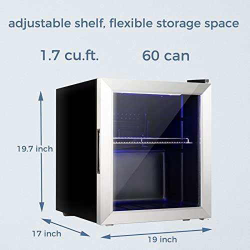 Advanics Auto Defrost Beverage Cooler Refrigerator, 60 Can Mini Drink