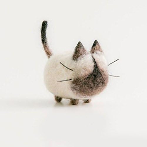 TALENTBABY - DIY Needle Felting Kit Needlecrafts Faceless Cat - Siamese