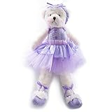 Wewill Super Cute Plush Ballerina Teddy Bear Stuffed Animal Creative Toy 15-Inch (Purple)