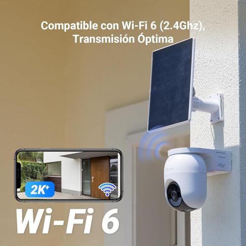 EZVIZ HB8c Kit, 4MP, Cámara WiFi 360 con Batería y Panel Solar, Exterior, Modo AOV Grabación Continua con Consumo Optimizado, Detección Humano/Vehiculo, Seguimiento Inteligente, Vision Nocturna Color