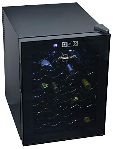 Koolatron-WC20-Thermoelectric-Wine-Cooler-20-Bottle-Capacity-with-Digital-Temperature-Controls-Vibration-free-and-Quiet-Cooling-Power-5-Removable-Shelves-Black