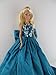 A Teal Green Satin Gown with Sequined Top Made to Fit the Barbie Doll
