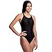 Flow Girls Swimsuit - One Piece Crossback Competitive Swimsuit Youth Sizes 23 to 30 in Black, Navy, and Blue (26, Black)