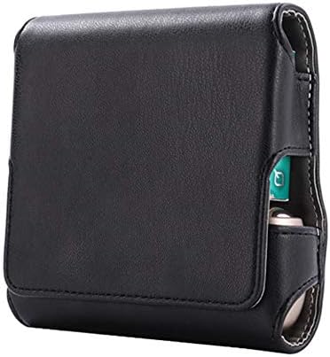 Kingkraey Portable case for IQOS3.0 PU Leather Protcective 3 in 1 Skin Shell Cover Box for iqos3.0 with Card Slot Magnetic Cover Compact Storage Box Full Protection Shell Pocket (Black)