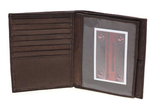 Paul & Taylor Brown Leather Hipster Center Flap Bifold Wallet