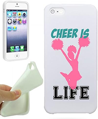 Cheer Is Life Cheerleading Quote Girls Teens IPhone 5 / iPhone 5S Case Cover By NickyPrints. UNIQUE Designer Gloss Candy TPU Flexible Slim Case for iPhone 5 5S