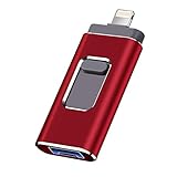 USB Flash Drive for iPhone 512gb Memory Stick fuxingmen Photo Stick USB 3.0 Jump Drive Thumb Drives Externa Lightning Memory Stick for iPhone iPad Android and Computers (red-512GB)