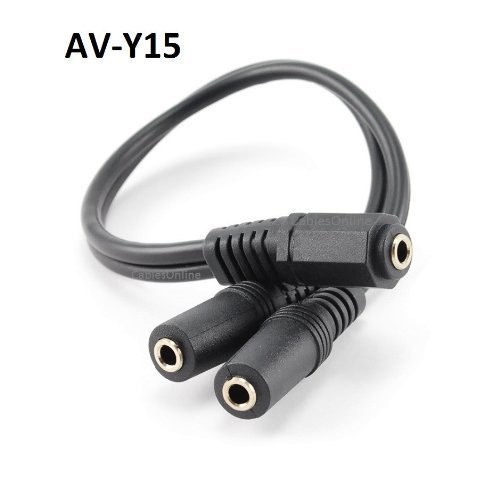 CablesOnline 9 inch Stereo 3.5mm 1-Female to 2-Females Splitter Cable & Gender Changer, (AV-Y15)