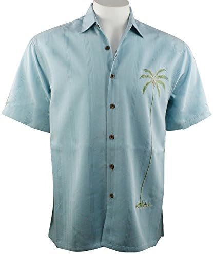 Bamboo Cay Mens Short Sleeve Hawaiian Casual Embroidered Woven Shirts