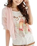 ZANZEA Women's Summer Half Sleeve Bolero Short Shrug Cardigan Chiffon Sheer Tops