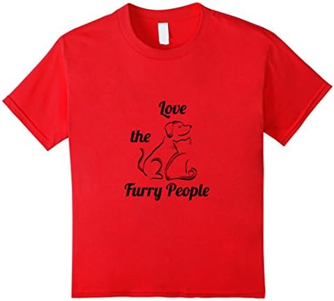 unisex-child Love the Furry People 6 Red