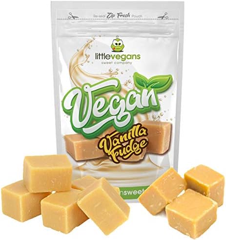 Vegan Sweets Vegetarian Vanilla Fudge - Luxury Fudge Share Bag Delicious Creamy Dairy Free and Halal Approved Gourmet Sweet Treat Perfect to Enjoy with Any Afternoon Tea