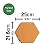 Premium Hexagon Wall Cork Tiles - 1/3” Thick Natural Bulletin Borkboard, High Density 8 Pack Including M3 self Adhesive and 20 Push pins, Create a Wall Board Perfect for Office Decor and Organisation