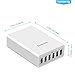 Lumsing 60W 5V 6-Port USB Desktop Charger Charging Intelligent Control Chipset Multi Travel Power for iphone, ipad, Samsung,Nexus, HTC, Sony and More (White)