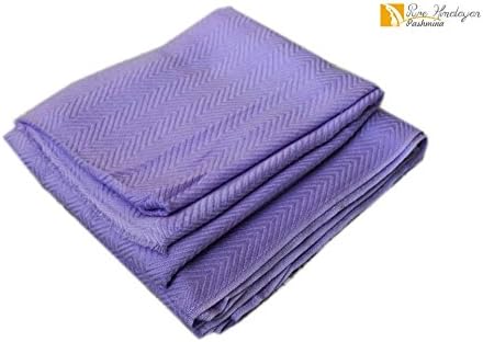 Luxurious Soft Cashmere Bed Throw Blanket, Purple Color Pashmina Warm Throw - Hand Made in Nepal By Pure Himalayan Pashmina - RRP $500