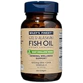 Wiley's Finest Wild Alaskan Fish Oil Easy Swallow Minis - Omega-3 Fish Oil Supplement for Adults and Kids - Double-Strength 630mg EPA and DHA Natural Supplement - 120 Mini Softgels (60 Servings)