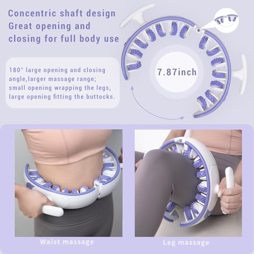 TERRIFI Cellulite Massager, Manual Circular Foam Roller, 360° Deep Tissue Massager for Legs, Thighs, Neck, Back, Detachable Fascia Muscle Roller Tool for Muscle Relaxation & Cellulite Relief