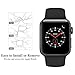 Compatible with Apple Watch 44mm & 42mm Sport Band Black L/XL，Fotbor Soft Silicone Strap Replacement Wristbands for iWatch Series 4/3/2/1
