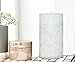 LA JOLIE MUSE Pillar Candles Set 2 Silver Coated Unscented White Wedding Candle, Cotton Wick 5'' Indoor Outdoor 55hrs Each