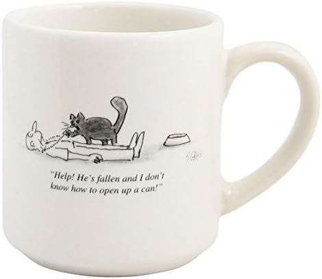 Fishs Eddy Help! He's Fallen and I Don't Know How to Open a Can! Cartoon Mug