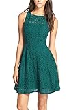 Nemidor Women's Sleeveless Fit and Flare Full Lace Cocktail Dress
