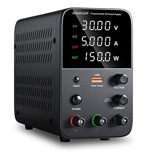 DC Power Supply Variable, 30V 5A Bench Power Supply with 4Digits LED