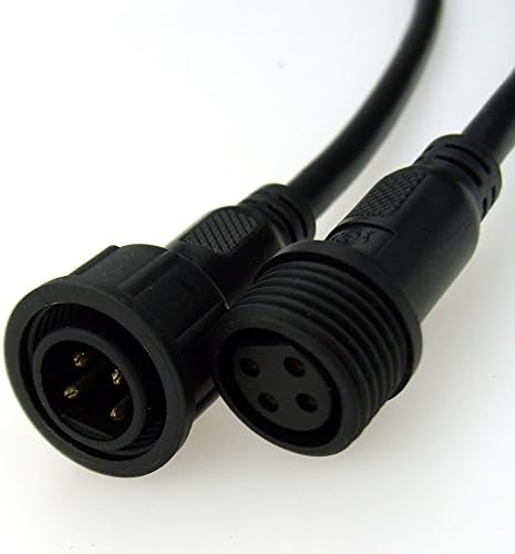LOT 5 pairs x Waterproof 4Pin Waterproof LED Light Connectors Black Female &amp; Male RGB LED Extension Cable