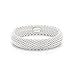 IVYRISE Bracelet 925 Sterling Silver Jewelry Sideway Big Flat Link Chain Mesh Bangle Bracelet for Women