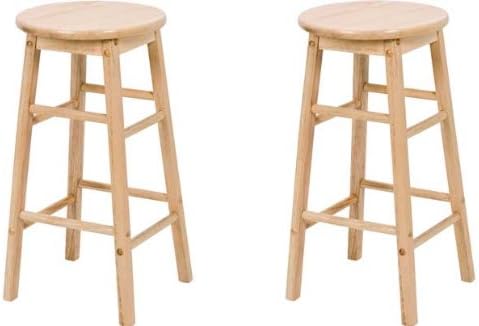 Value Range Pair Of Natural Wooden Bar Stools Amazon Co Uk Kitchen Home