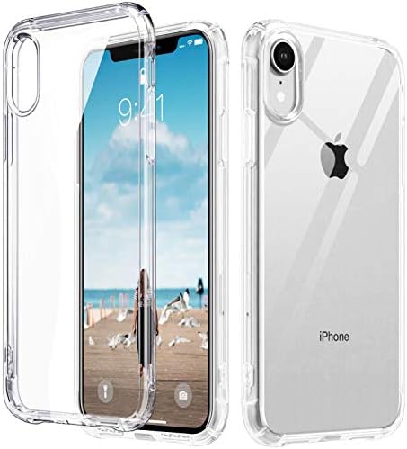 HAUOTCCO Clear Case for iPhone XR Case Shock-Absorption Bumper Cover HD Clear Case for iPhone Xr Crystal Clear Protective Slim Soft TPU Flexible Silicone Cover [Supports Wireless Charging]