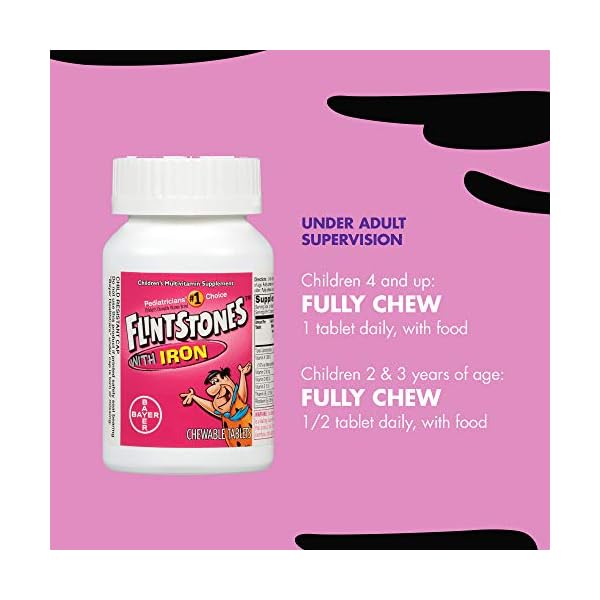 Flintstones Chewable Kids Vitamins with Iron, Multivitamin for Kids