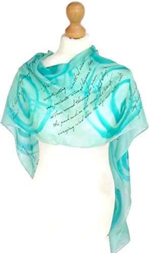Anne of Green Gables, Montgomery Quotes Literary Hand Painted Silk Scarf 18x72 Inch