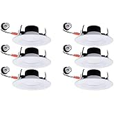 Utilitech 6-Pack 65-Watt Equivalent White Dimmable Recessed Downlight (5-in or 6-in)