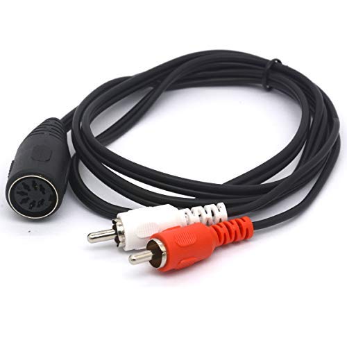 OpenII 7 Pin Din Female to 2 RCA Male Audio Cable for Bang & Olufsen, Naim, Quad.Stereo Systems (1 meter)